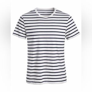 J.Crew Slim-Washed Navy & White Striped Crewneck Tee Shirt Medium